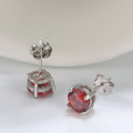 925 Sterling Silver Cubic Zirconia 12 Months Birthstone Solitaire Small Stud Earrings With Austrian Crystal For ladies